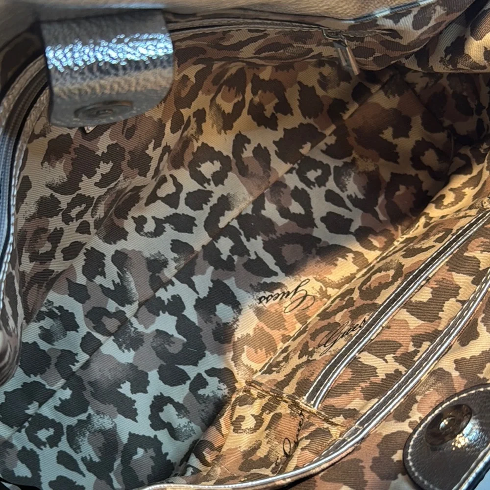 New Guess Metallic Silver Shoulder Bag